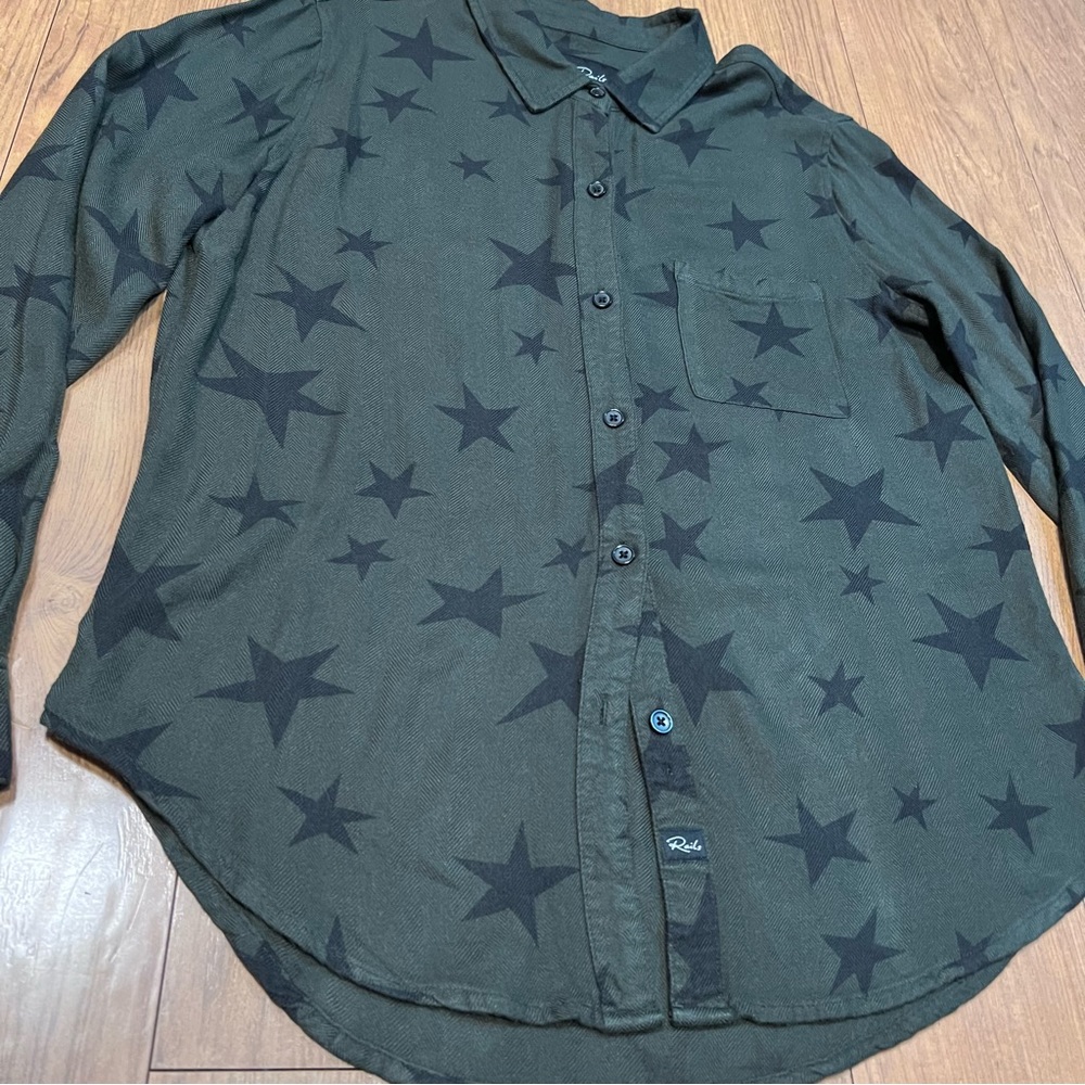 Rails Hunter Green Kathryn Star Flannel Whimsigoth Grunge Brat Sz Small - AS IS - Picture 6 of 14